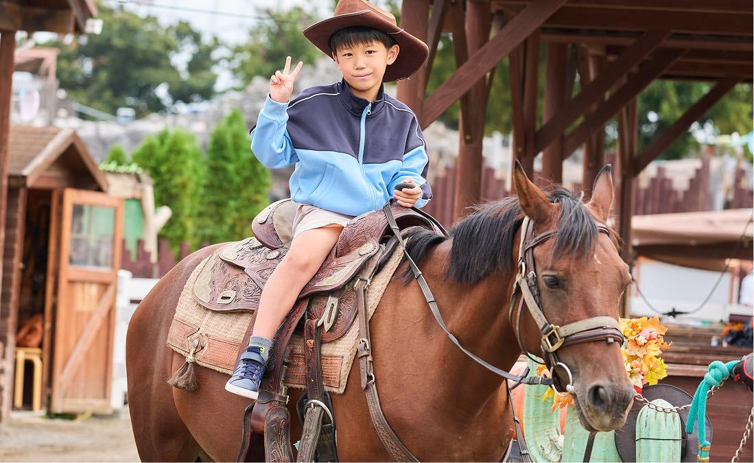 乗馬を楽しむ男の子の様子