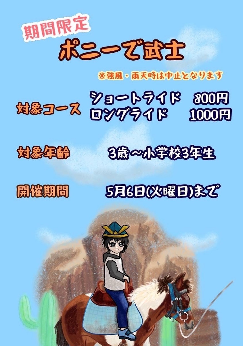 ポニーで武士